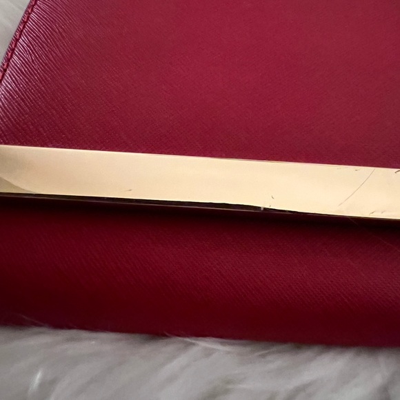 MICHAEL Michael Kors Red Leather Tilda Clutch Bag - Picture 2 of 7